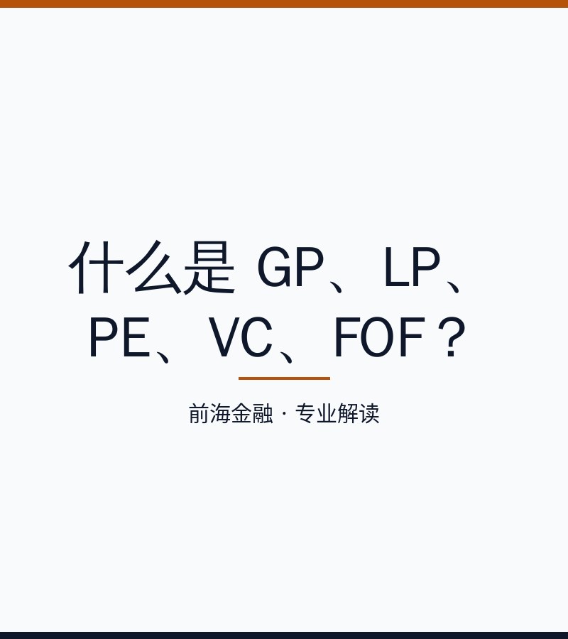 什么是 GP、LP、PE、VC、FOF？